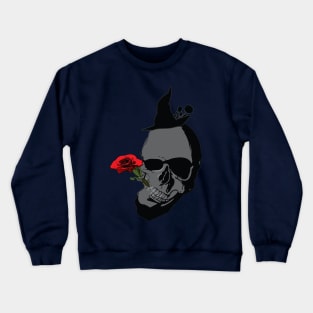 skeleton head and red rose Crewneck Sweatshirt